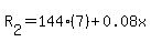 R%5B2%5D+=+144%287%29%2B0.08x
