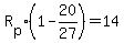 R%5Bp%5D%281-20%2F27%29=14