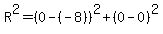R%5E2=%280-%28-8%29%29%5E2%2B%280-0%29%5E2