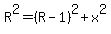 R%5E2=%28R-1%29%5E2%2Bx%5E2