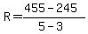R+=+%28455+-+245%29%2F%285-3%29