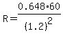 R+=+0.648%2A60%2F%281.2%29%5E2