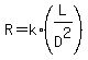 R+=+k%2A%28L%2FD%5E2%29