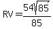 RV=+54sqrt%2885%29%2F85