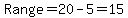 Range=20-5=15