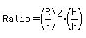 Ratio+=+%28R%2Fr%29%5E2%2A%28H%2Fh%29