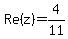 Re%28z%29+=+4%2F11