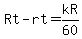 Rt-rt=kR%2F60