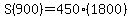 S%28900%29+=+450%281800%29