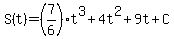 S%28t%29=%287%2F6%29t%5E3%2B4t%5E2%2B9t%2BC