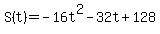 S%28t%29=+-16t%5E2+-+32t+%2B+128