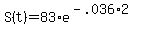S%28t%29+=+83%2Ae%5E%28-.036%2A2%29
