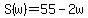 S%28w%29+=+55+-+2w