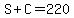 S%2BC=220