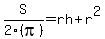 S%2F2%28pi%29+=+rh+%2B+r%5E2