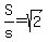 S%2Fs+=+sqrt%282%29