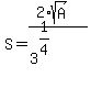 S=%282%2Asqrt%28A%29%29%2F%283%5E%281%2F4%29%29