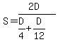S=%282D%29%2F%28D%2F4%2BD%2F12%29