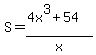 S=%284x%5E3%2B54%29%2Fx