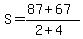 S=%2887%2B67%29%2F%282%2B4%29