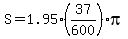 S=1.95%2837%2F600%29pi
