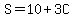 S=10%2B3C