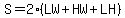 S=2%28LW%2BHW%2BLH%29