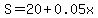S=20%2B0.05x