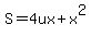 S=4ux%2Bx%5E2