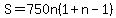 S=750n%281%2Bn-1%29