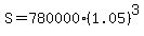 S=780000%2A%281.05%29%5E3