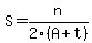 S=n%2F2%28A%2Bt%29