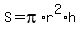 S=pi%2Ar%5E2%2Ah