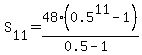 S%5B11%5D=48%280.5%5E11-1%29%2F%280.5-1%29