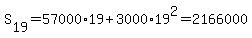 S%5B19%5D=57000%2A19%2B3000%2A19%5E2=2166000