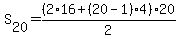 S%5B20%5D=%282%2A16%2B%2820-1%294%2920%2F2
