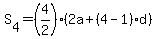 S%5B4%5D=%284%2F2%29%282a%2B%284-1%29d%29