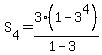 S%5B4%5D+=+3%2A%281-3%5E4%29%2F%281-3%29