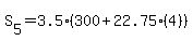 S%5B5%5D=3.5%28300%2B22.75%284%29%29