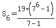 S%5B6%5D=19%2A%287%5E6-1%29%2F%287-1%29