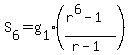 S%5B6%5D+=+g%5B1%5D%28%28r%5E6-1%29%2F%28r-1%29%29