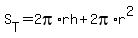 S%5BT%5D+=+2pi%2Arh+%2B+2pi%2Ar%5E2