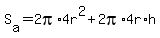 S%5Ba%5D+=+2pi%2A4r%5E2+%2B+2pi%2A4r%2Ah
