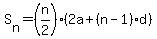 S%5Bn%5D+=+%28n%2F2%29%2A%282a+%2B+%28n-1%29d%29