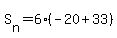 S%5Bn%5D+=+6%28-+20+%2B+33%29