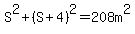 S%5E2%2B%28S%2B4%29%5E2=208m%5E2