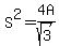 S%5E2=4A%2Fsqrt%283%29