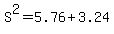 S%5E2=5.76%2B3.24