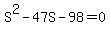 S%5E2+-+47S+-+98+=+0