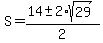 S+=+%28+14+%2B-+2%2Asqrt%2829%29%29%2F2+